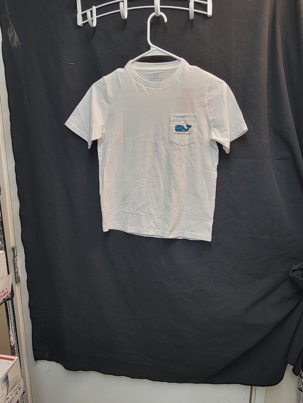 Vineyard Vines White Short Sleeve Pocket Tee with Blue Whale